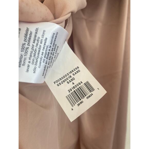 Galina Signature Charmeuse Draped One-Shoulder Dress in Sand 4 Bridesmaid Ball - Picture 12 of 13